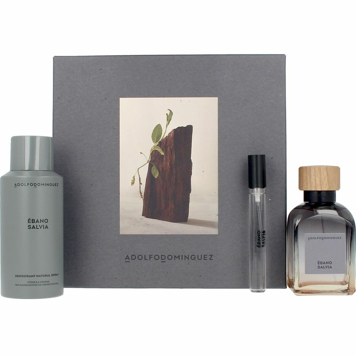 Set de Perfume Hombre Adolfo Dominguez Ébano Salvia 3 Piezas