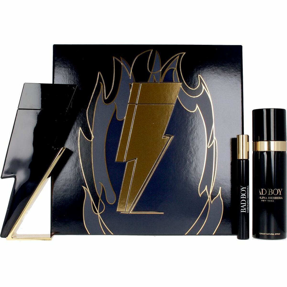 Set de Perfume Hombre Carolina Herrera Bad Boy 3 Piezas