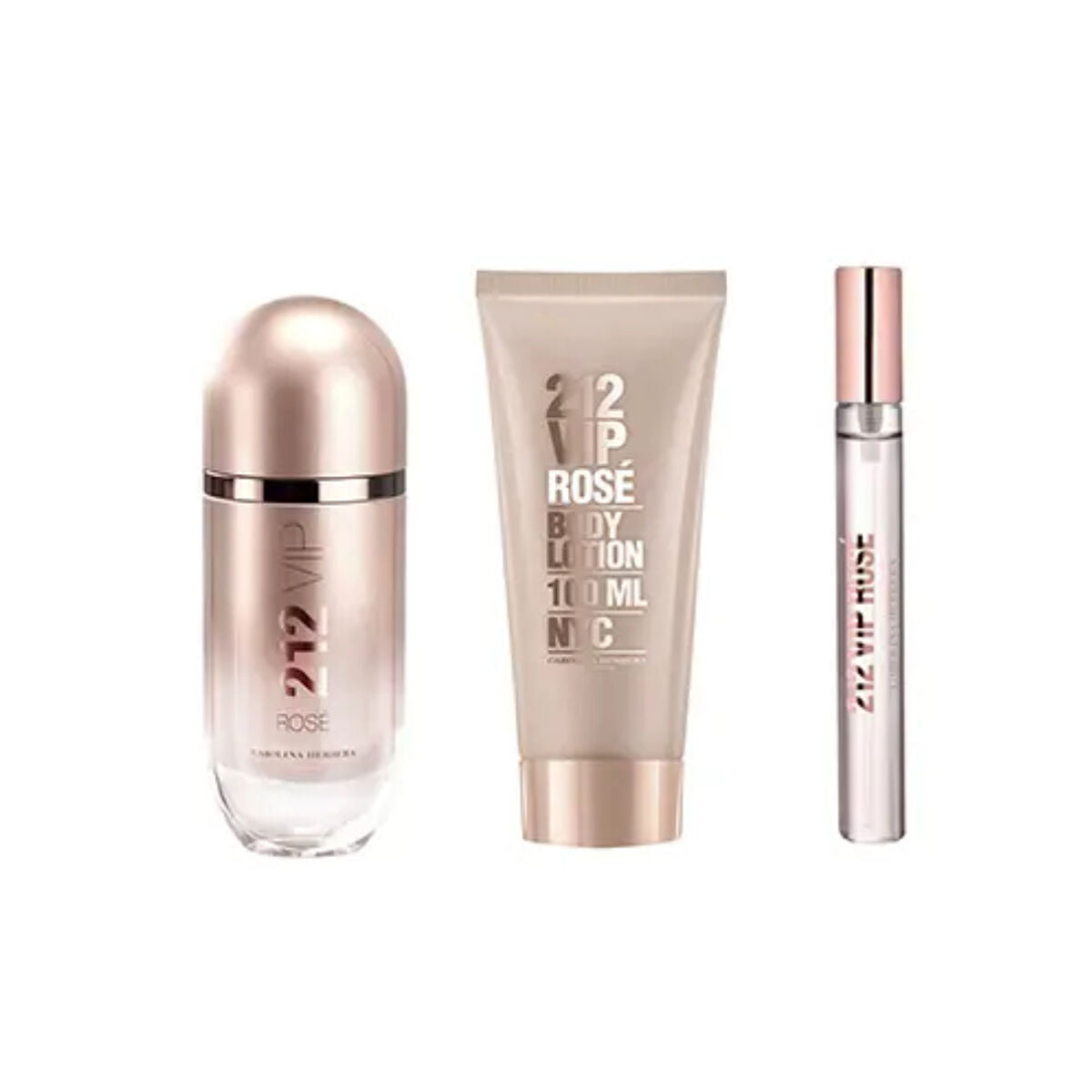 Set de Perfume Mujer Carolina Herrera 212 Vip Rosé 3 Piezas