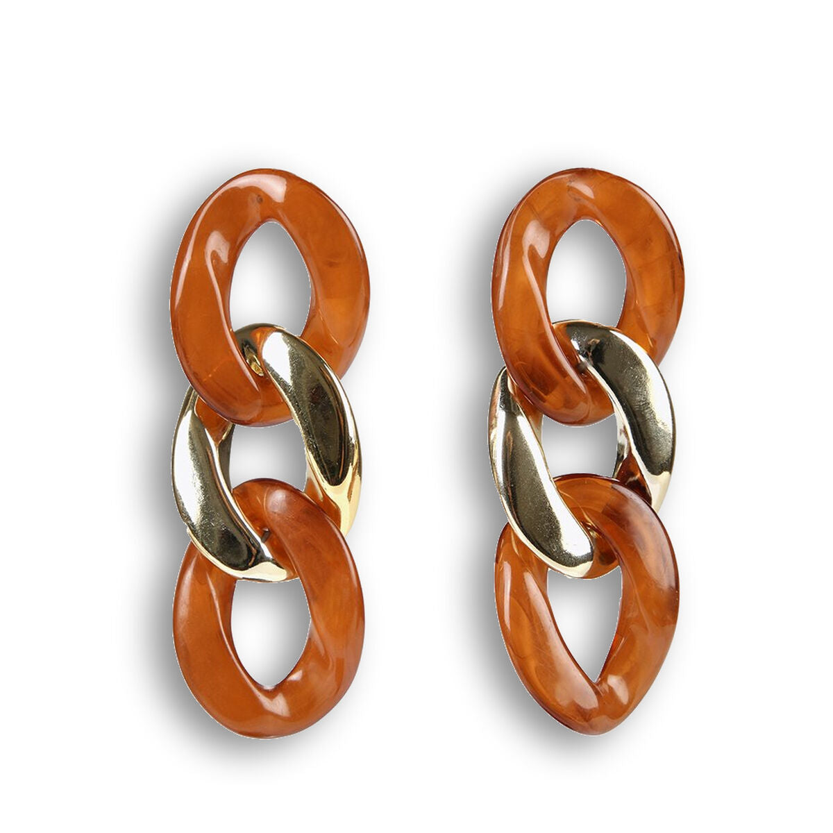 Pendientes Mujer Lola Casademunt Marrón Eslabones