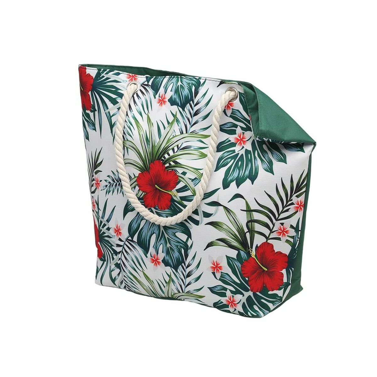 Bolso de Hombro Flores Palmeras Verde