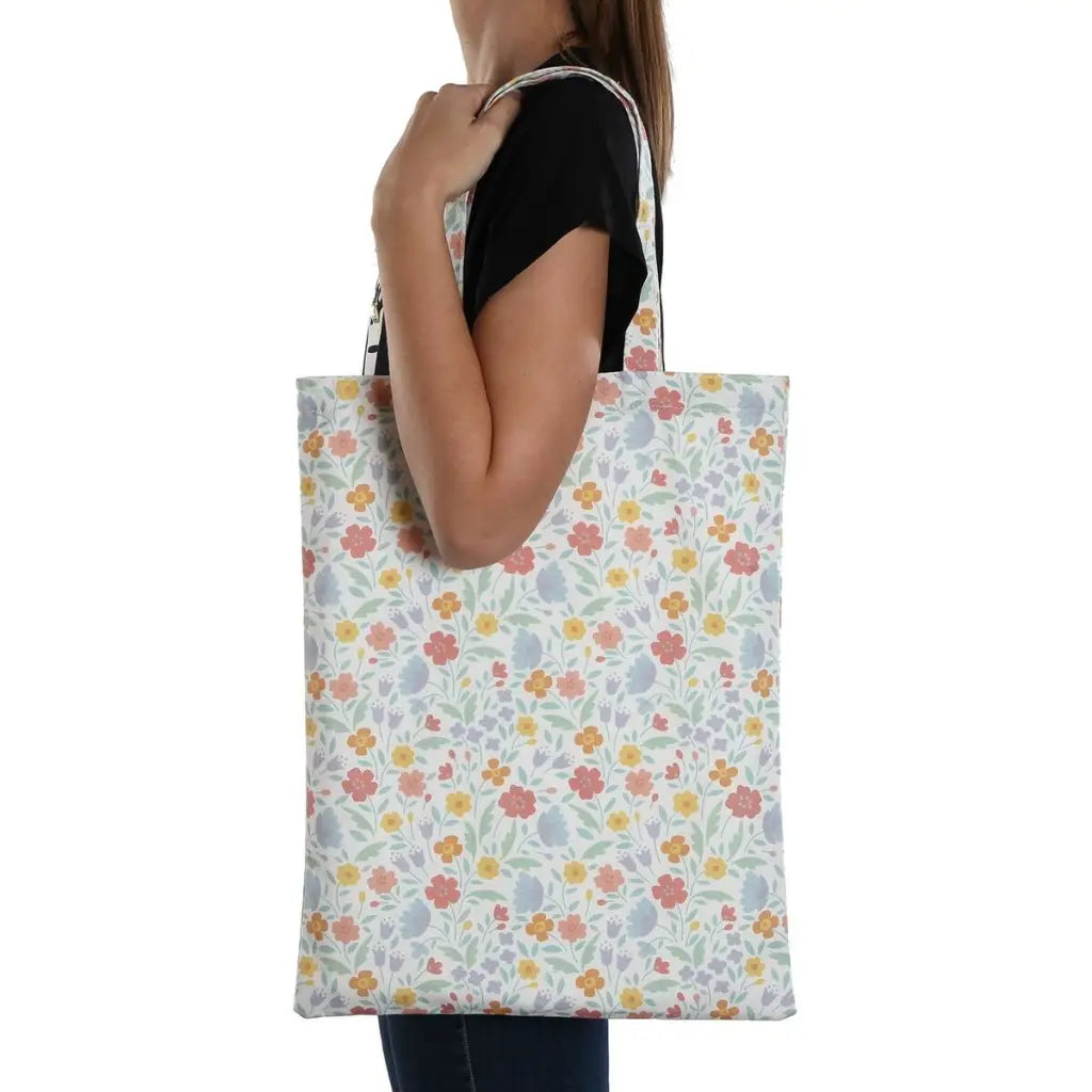 Bolsa de Compras Versa Flandes Flores Poliéster 36 x 48 cm